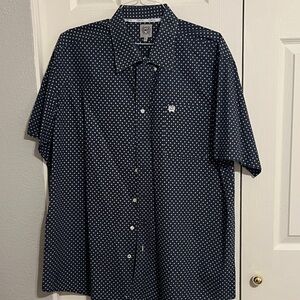 Cinch Men's Dark Blue Polka Dot floral Shirt